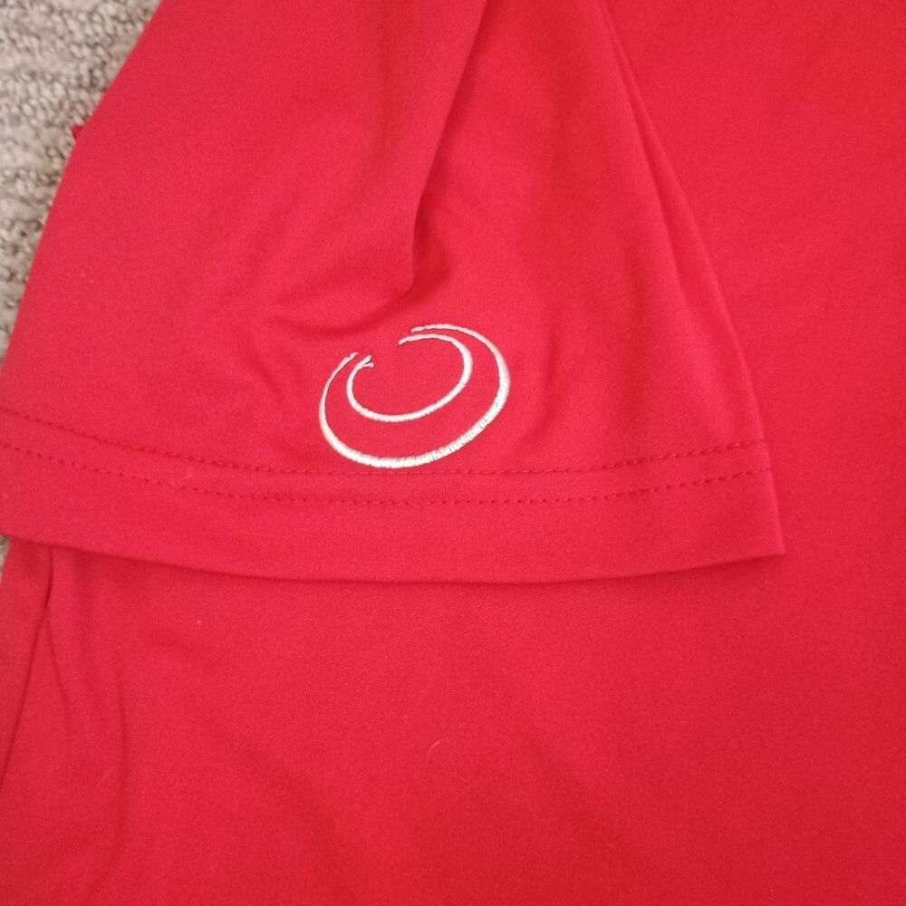 Clique Disc Golf Polo Shirt Men’s Medium Parma Color Block Red Black - Picture 3 of 10